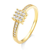 Anel Cravejado com Zircônias Banhado a Ouro 18K