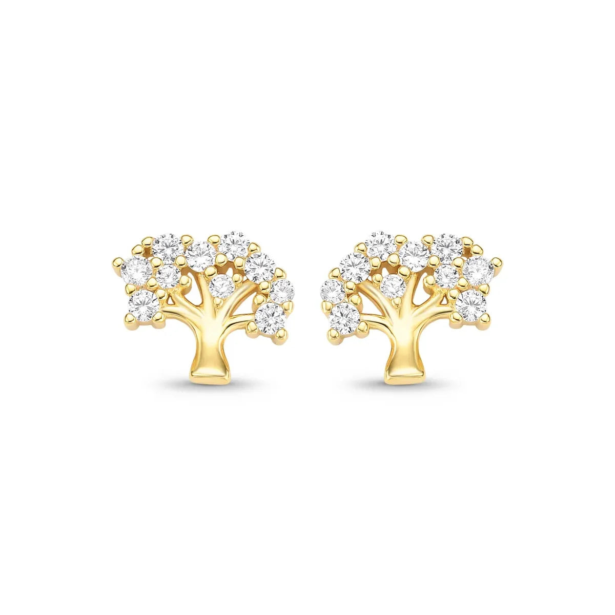 Brinco Arvore de Zircônias Banhado a Ouro 18K