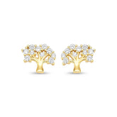 Brinco Arvore de Zircônias Banhado a Ouro 18K
