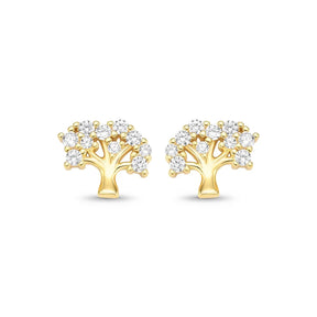 Brinco Arvore de Zircônias Banhado a Ouro 18K
