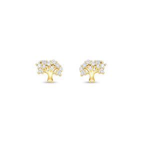 Brinco Arvore de Zircônias Banhado a Ouro 18K