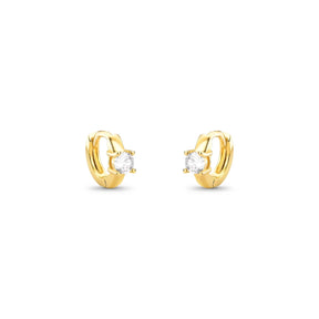 Brinco com Zircônia Central Banhado a Ouro 18K
