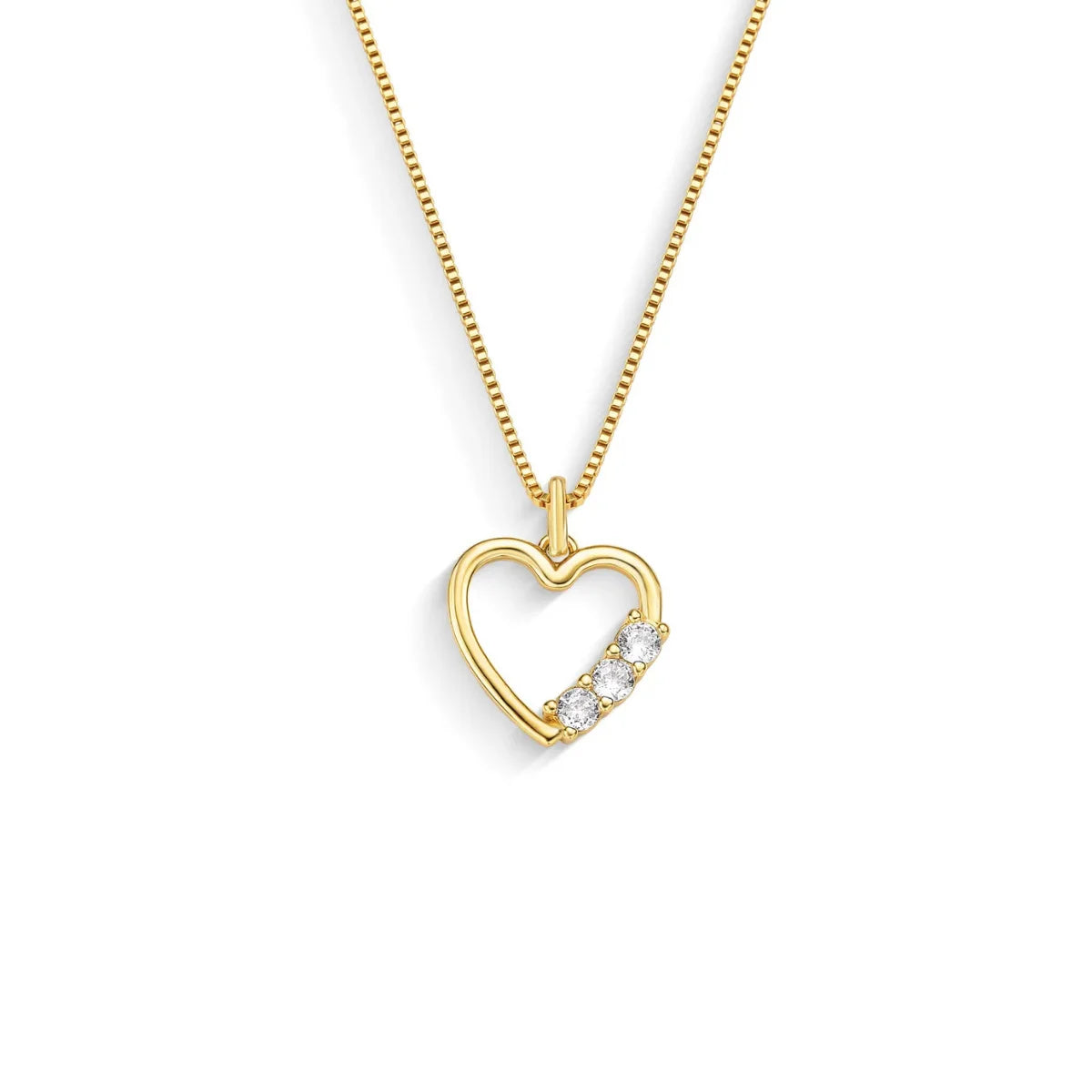 Colar Coração com Zircônias Banhado a Ouro 18K