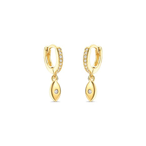 Brinco Argola com Gota Banhado a Ouro 18K