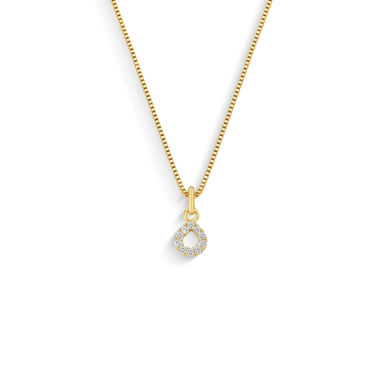 Colar Gota Cravejado Banhado a Ouro 18K