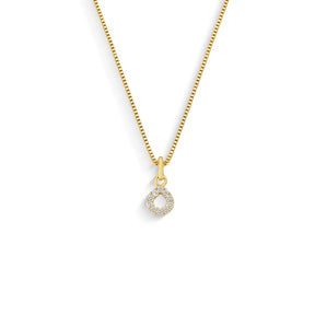 Colar Gota Cravejado Banhado a Ouro 18K