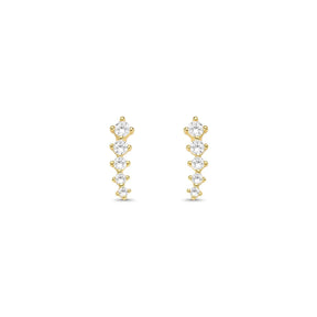 Brinco Ear Cuff com Zircônias Banhado a Ouro 18K