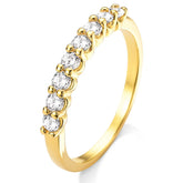 Anel Cravejado com Zircônias Banhado a Ouro 18K