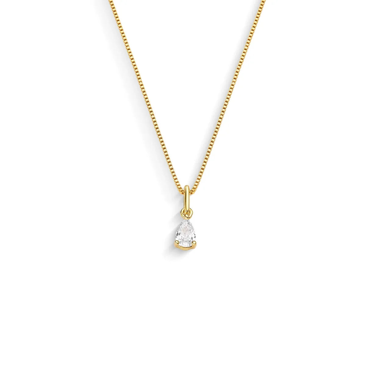 Colar Gota de Zircônia Banhado a Ouro 18K