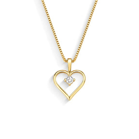 Colar Coração com Zircônia Banhado a Ouro 18K