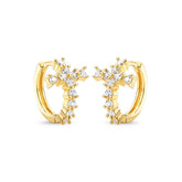 Brinco Cruz Cravejado Banhado a Ouro 18K