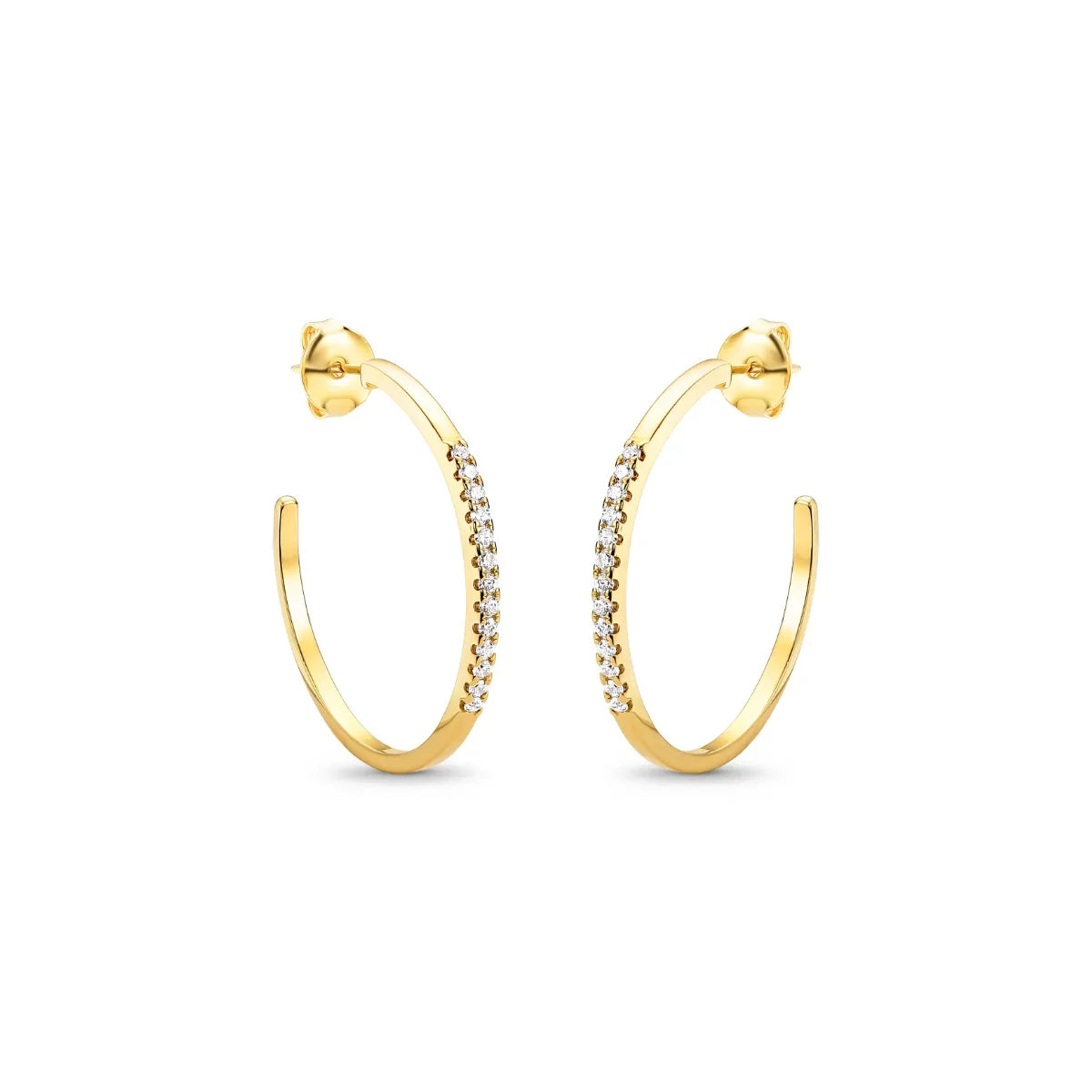 Brinco Argola Cravejado Banhado a Ouro 18K