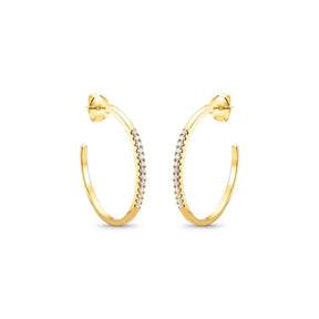 Brinco Argola Cravejado Banhado a Ouro 18K