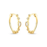 Brinco com Zircônia Central Banhado a Ouro 18K