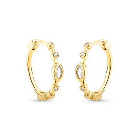 Brinco com Zircônia Central Banhado a Ouro 18K
