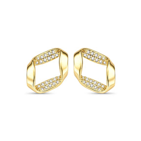 Brinco Cravejado Banhado a Ouro 18K