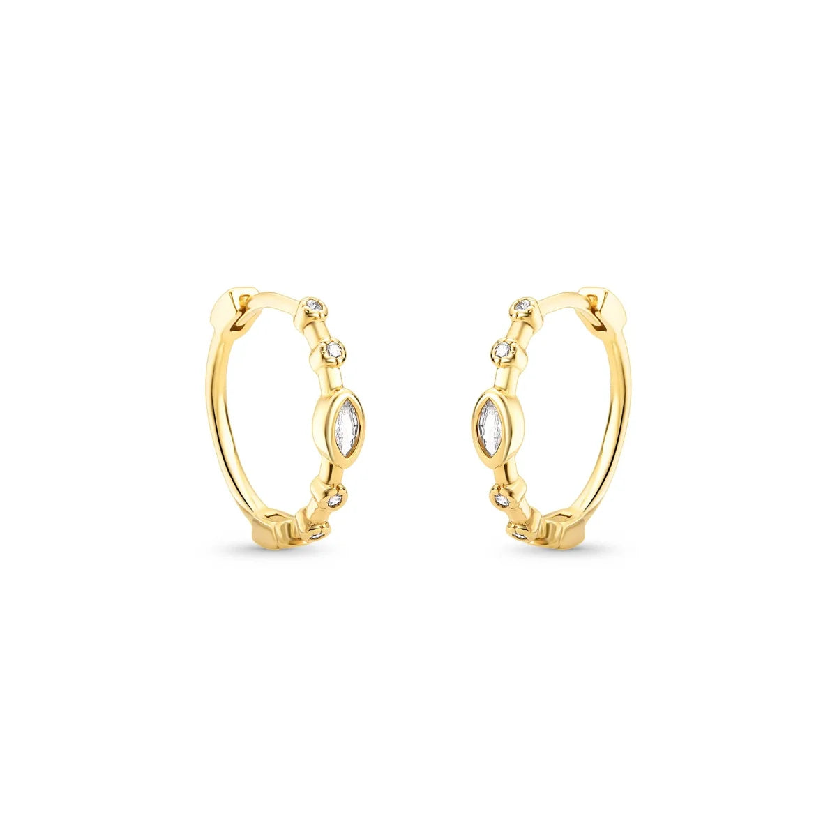 Brinco com Zircônia Central Banhado a Ouro 18K