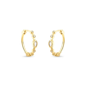Brinco com Zircônia Central Banhado a Ouro 18K