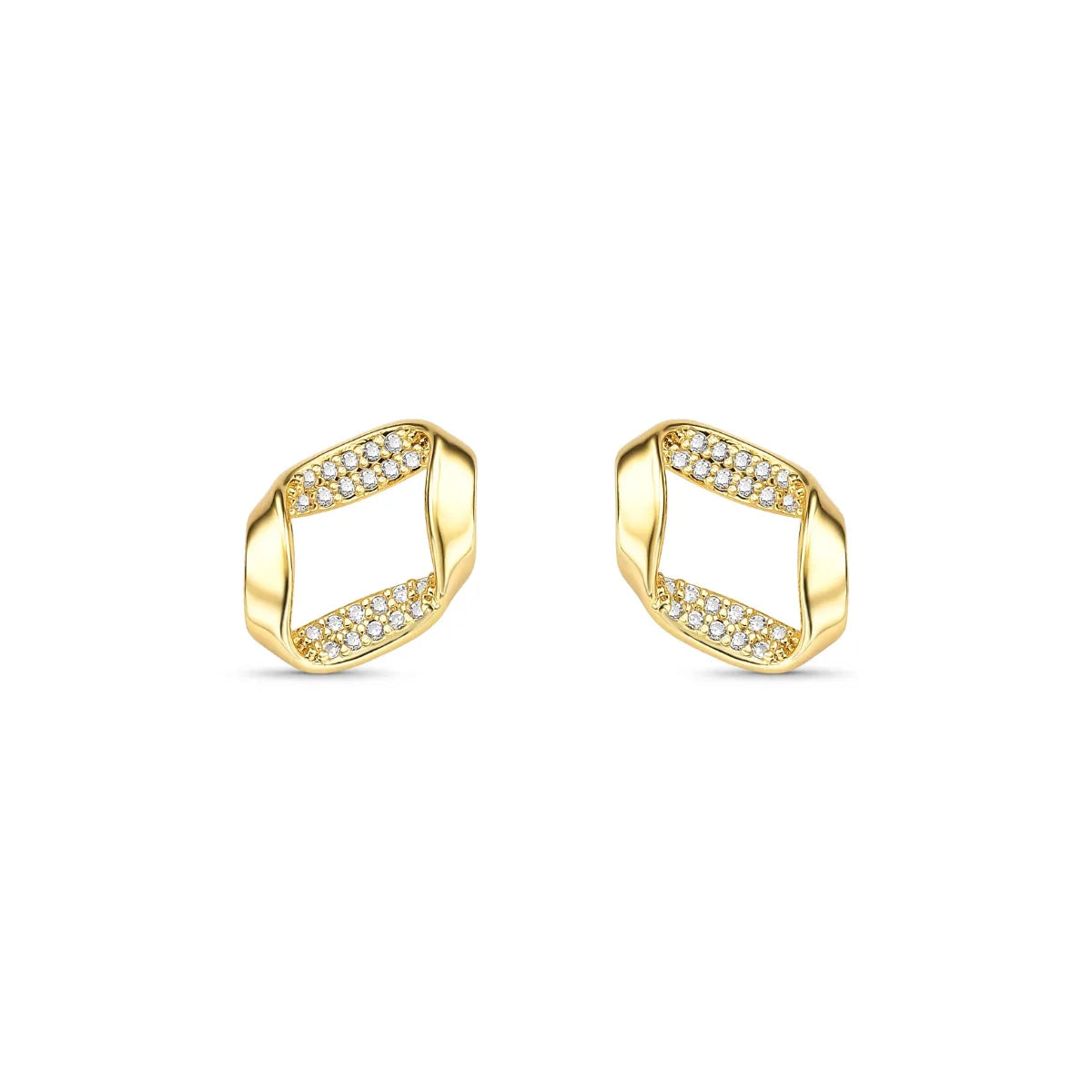 Brinco Cravejado Banhado a Ouro 18K