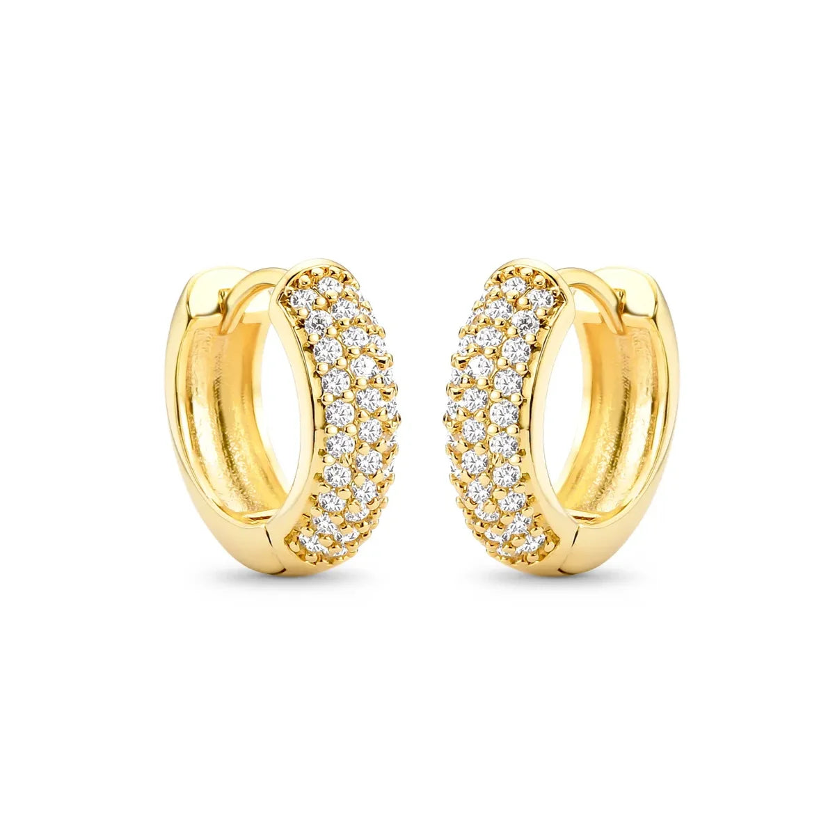 Brinco Cravejado com Zircônias Banhado a Ouro 18K