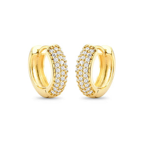 Brinco Cravejado com Zircônias Banhado a Ouro 18K