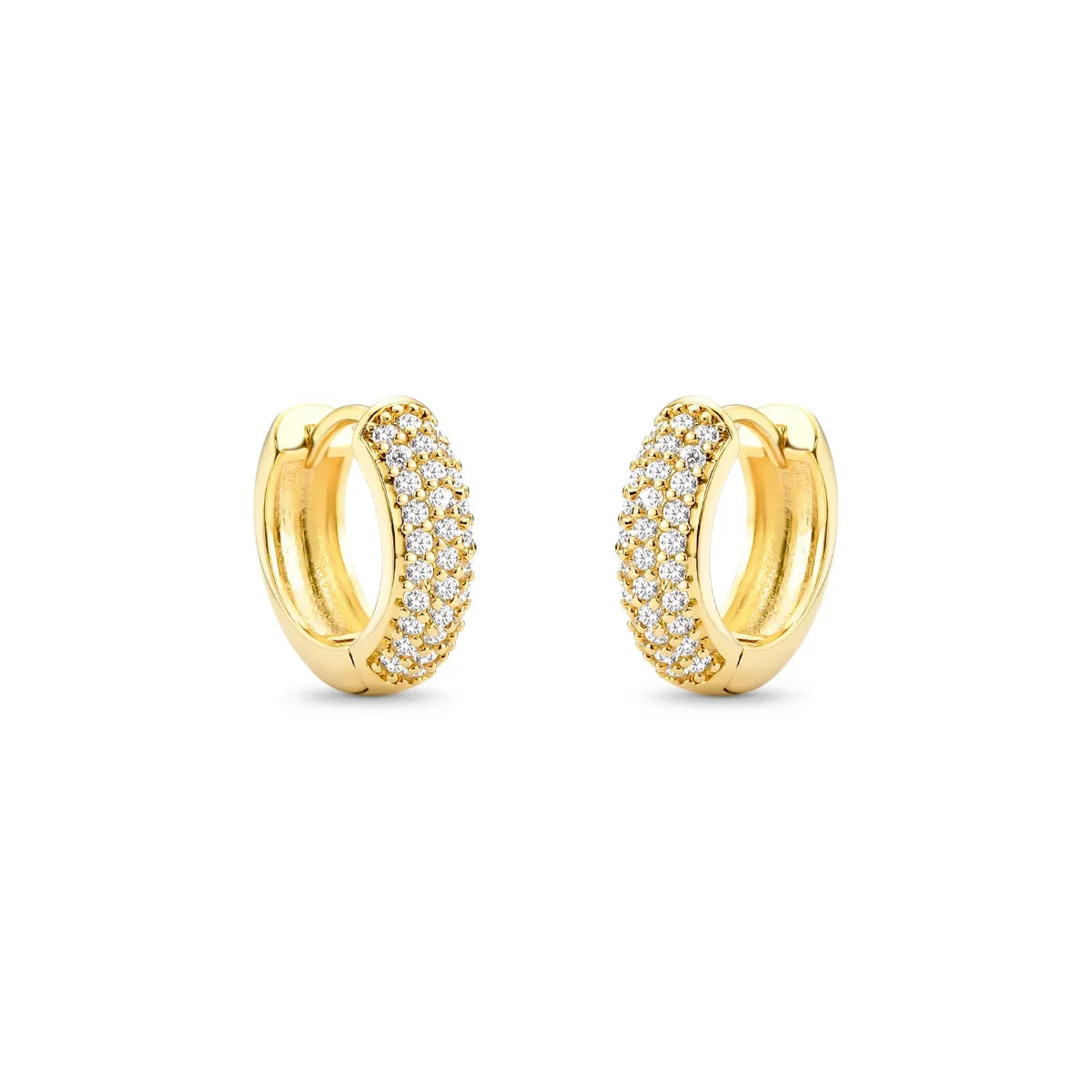 Brinco Cravejado com Zircônias Banhado a Ouro 18K