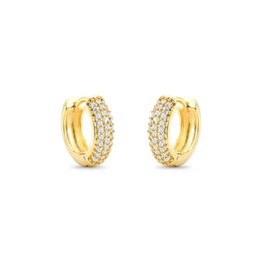 Brinco Cravejado com Zircônias Banhado a Ouro 18K