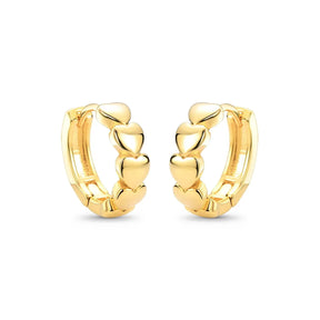 Brinco de Corações Banhado a Ouro 18K