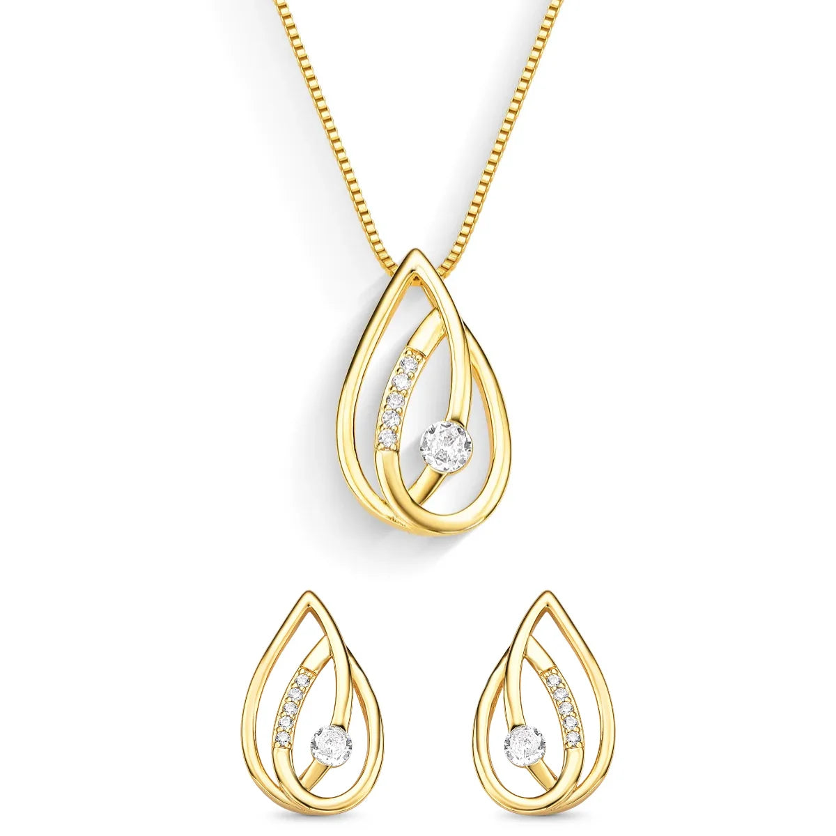 Conjunto Gota Dupla Banhado a Ouro 18K