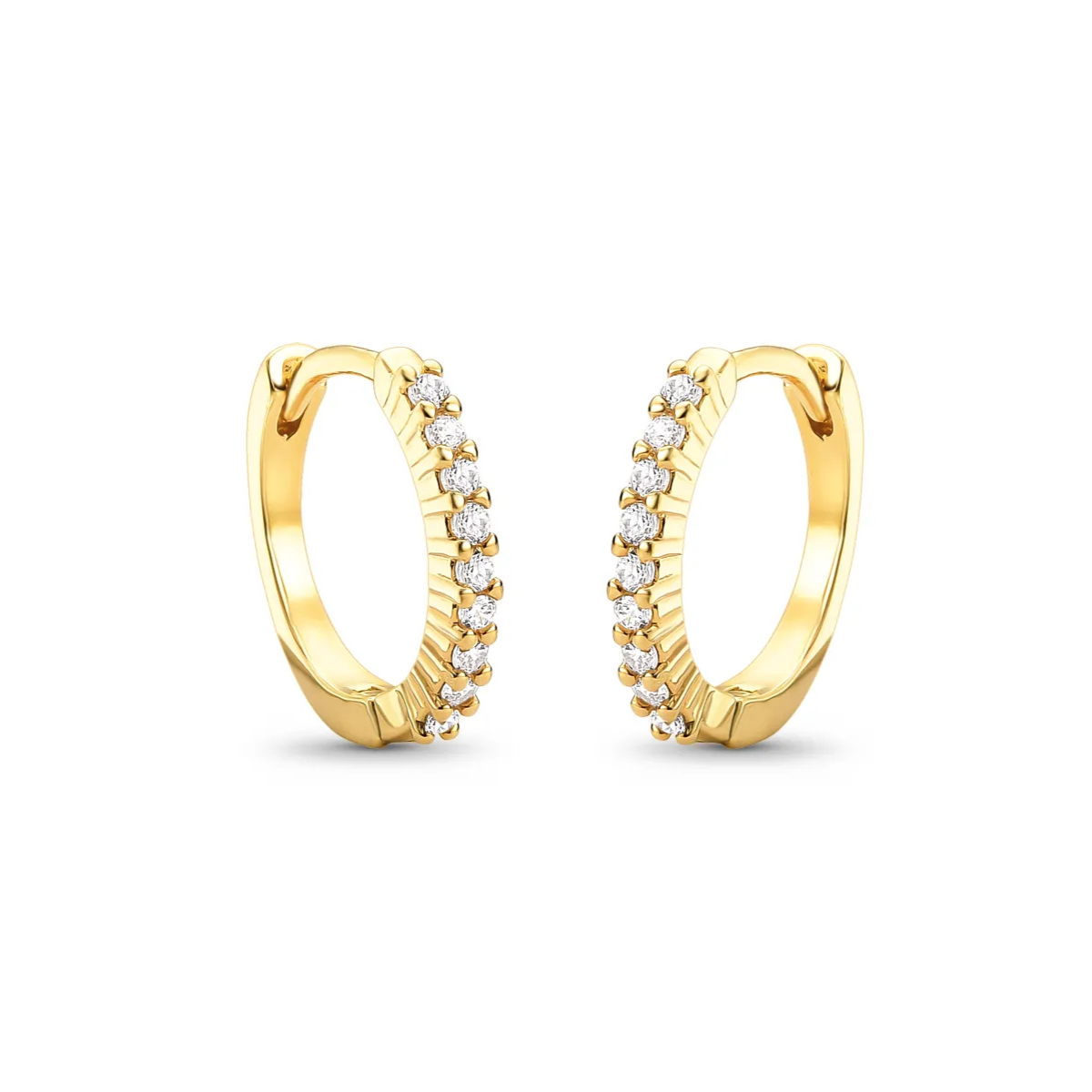 Brinco Argola Cravejado Banhado a Ouro 18K