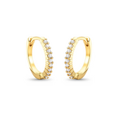 Brinco Argola Cravejado Banhado a Ouro 18K