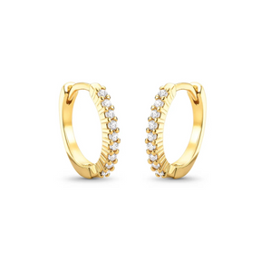 Brinco Argola Cravejado Banhado a Ouro 18K