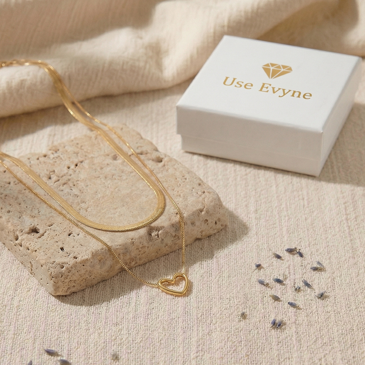 Presente Para Mãe - Colar Coração Banhado a Ouro com Cartão Mensagem