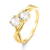 Anel Infinito com Zircônias Banhado a Ouro 18K