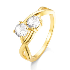 Anel Infinito com Zircônias Banhado a Ouro 18K