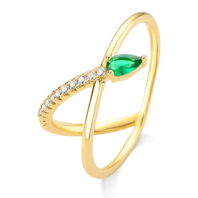 Anel Ajustável com Zircônias Banhado a Ouro 18K