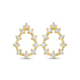 Brinco Gota com Zircônias Banhado a Ouro 18K