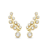 Brinco Ramo de Zircônias Banhado a Ouro 18K