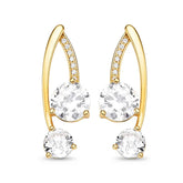 Brinco com Pedras de Zircônias Banhado a Ouro 18K