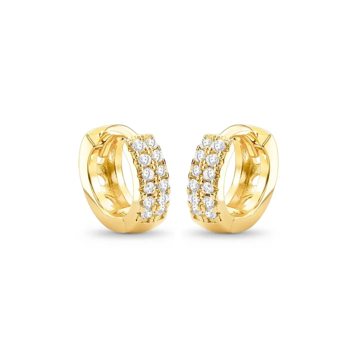 Brinco Cravejado em Zircônias Banhado a Ouro 18K