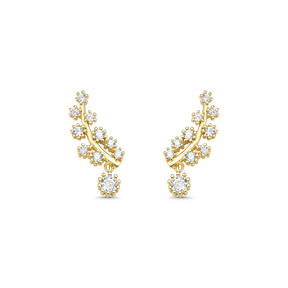 Brinco Ramo de Zircônias Banhado a Ouro 18K