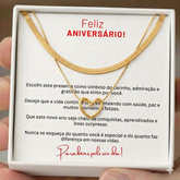 Presente de Aniversário para Mulher Colar Coração Dourado com Mensagem | Ideal Esposa Namorada Mãe
