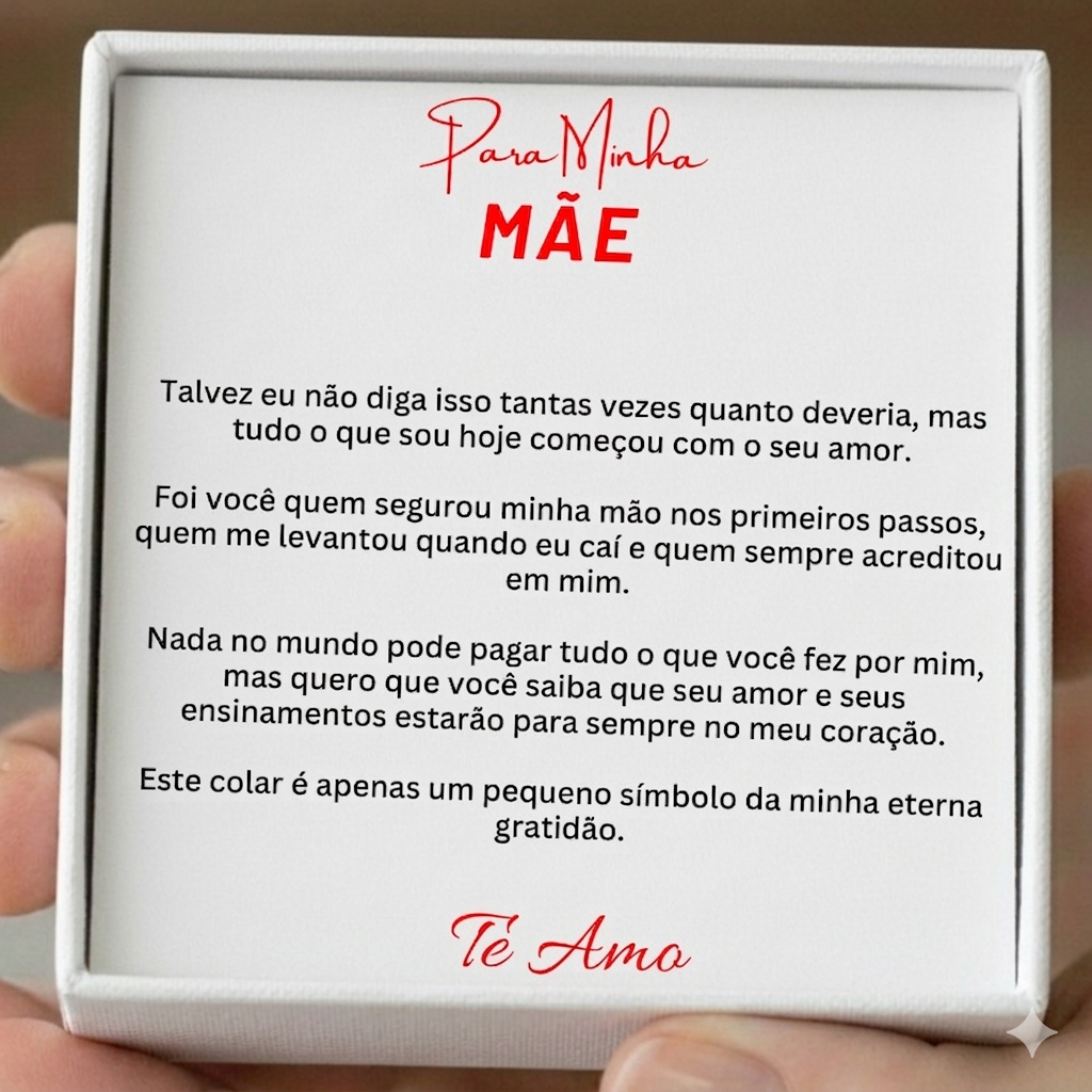 Presente para a Mãe Colar Duplo Malha Italiana e Coração Banho Ouro 18k