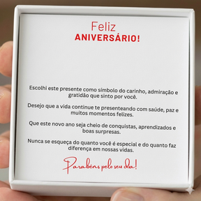 Presente de Aniversário para Mulher Colar Coração Dourado com Mensagem | Ideal Esposa Namorada Mãe