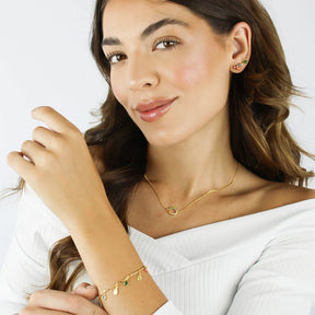 Pulseira Gotas de Zircônias Banhado a Ouro 18K