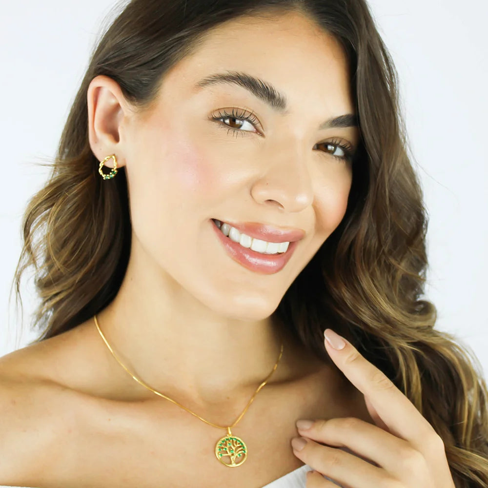 Colar Arvore da Vida Banhado a Ouro 18K