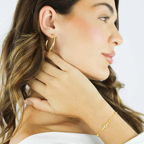 Pulseira Ajustável com Zircônias Banhado a Ouro 18K