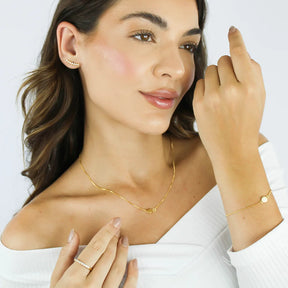 Pulseira de Cruz Banhado a Ouro 18K