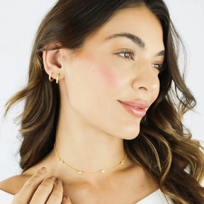 Brinco Argola Cravejado Banhado a Ouro 18K