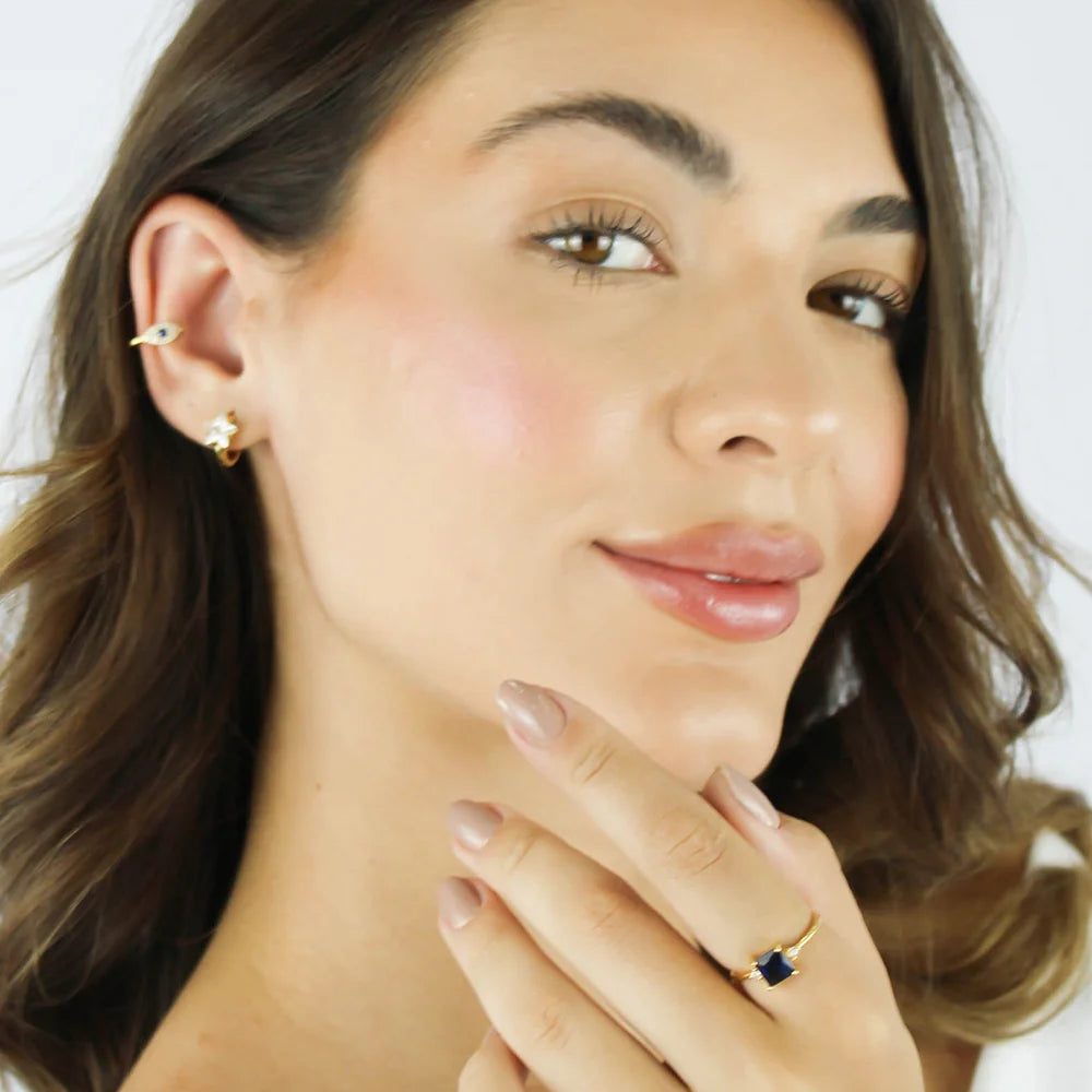 Brinco Olho Grego Banhado a Ouro 18K